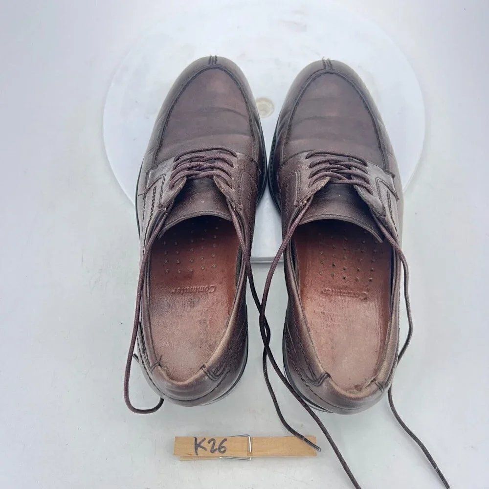 Mephisto Men Size 8 Dark Brown Leather Split Toe Lace Up Derby Dress Shoes